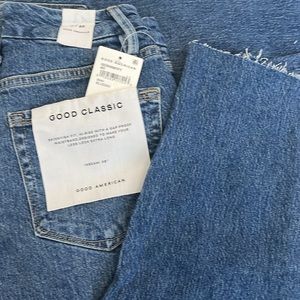 GOOD AMERICAN GOOD CLASSIC HI RISE GAP PROOP WAIST SIZE 0/25 STRETCHY NWT